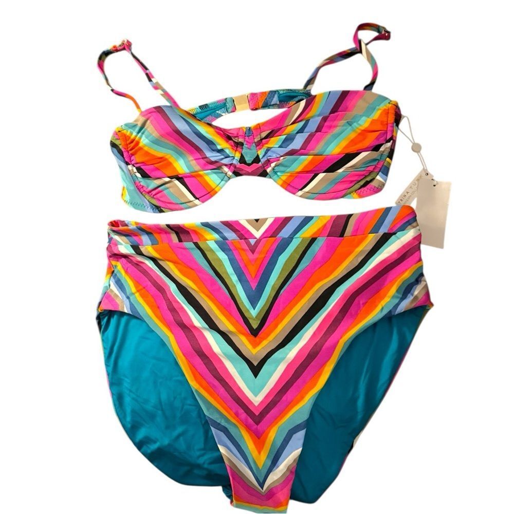 Trina Turk Swim & Spa Collection Stripes Louvre Rainbow Bikini - Picture 2 of 5